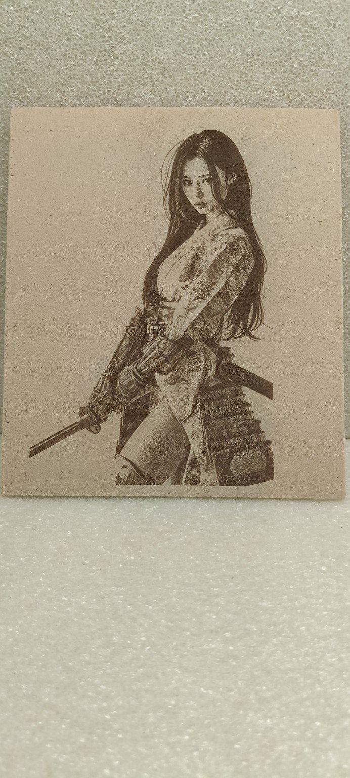 Figure laser engraving on wood