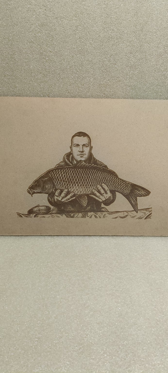 Figure laser engraving on wood
